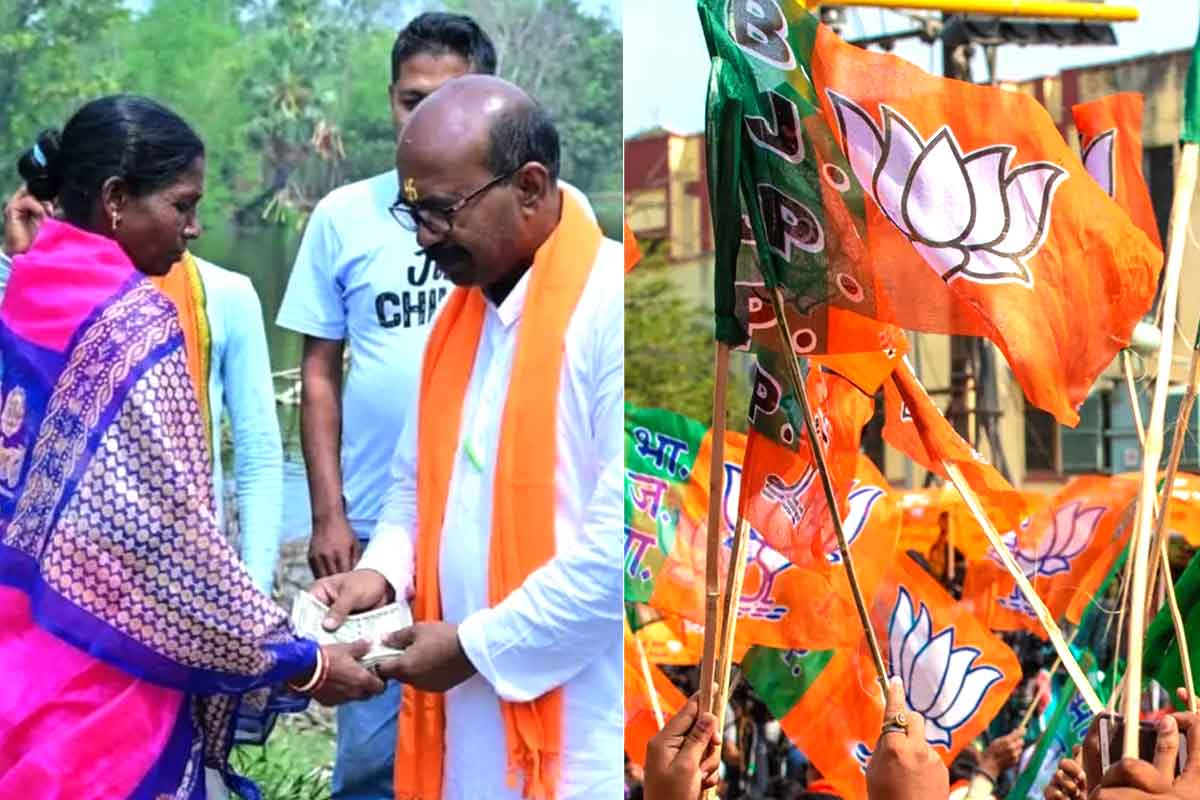 প্রচারে বেরিয়ে টাকা বিলি বিজেপির! পোস্ট ভাইরাল হতেই প্রার্থী সাফাই, ‘এআই ছবি’