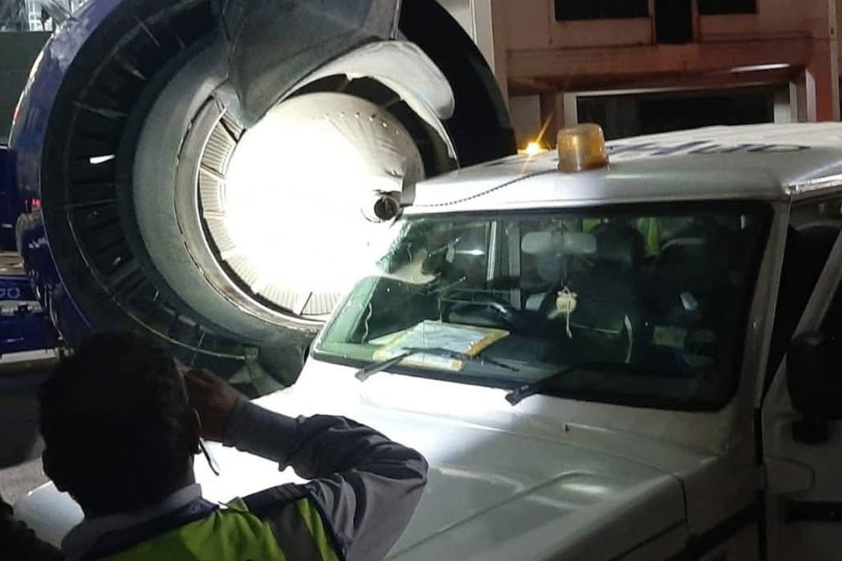 IndiGo plane hit by vehicle in Kolkata airport