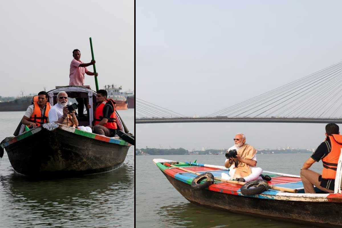 ‘ও গঙ্গা তুমি…’, কলকাতায় রাত্রিযাপনের পর ক্যামেরা হাতে নদীবক্ষে ভ্রমণে প্রধানমন্ত্রী