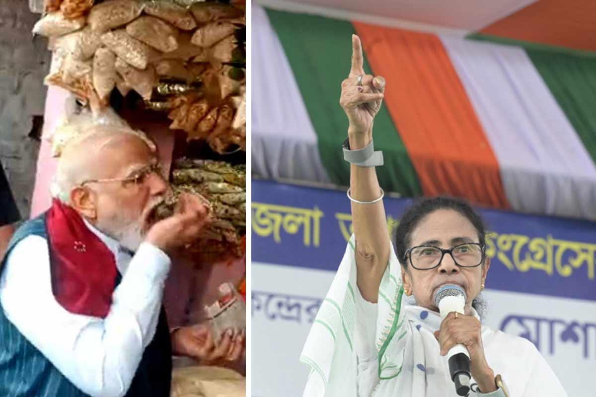 এবার ঝালমুড়িতে জমেছে ভোটযুদ্ধ! ঝাড়গ্রামে মোদির হাতে ঠোঙা দেখে ধেয়ে এল মমতার তোপ