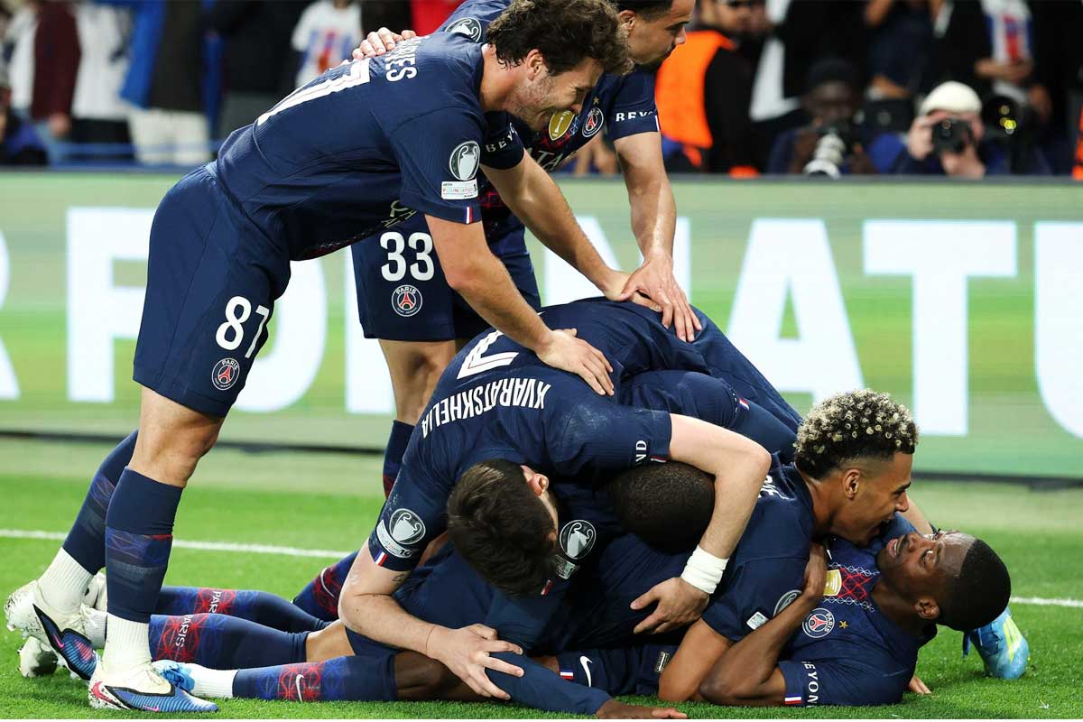 Khvicha Kvaratskhelia and Ousmane Dembele scored braces for PSG, while João Neves added the other goal