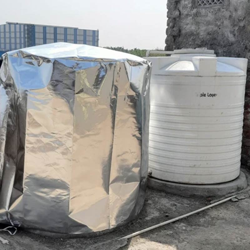 white insulated cover on water tank for cooling