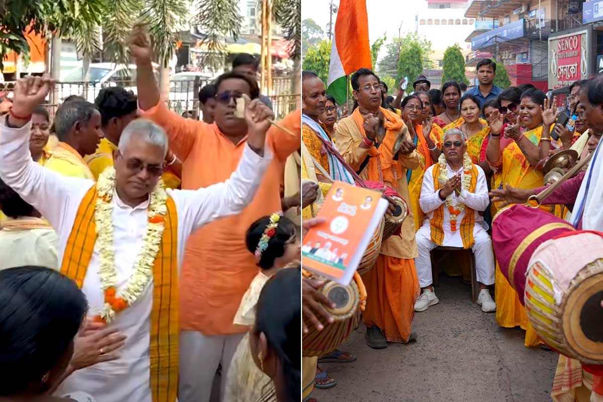 ভোটের আগেই ‘নতুন’ সরকারের শুভেচ্ছা! খোলের তালে নেচে নববর্ষকে স্বাগত দিলীপের