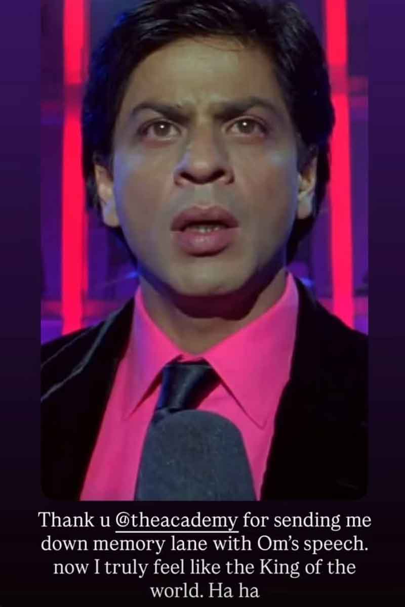 Shah Rukh Khan Feels Like King Of The World After The Academy Shares Om Shanti Om Clip