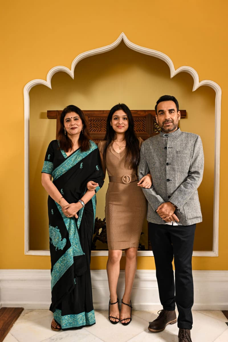 Pankaj Tripathi with his Wife and Daughter