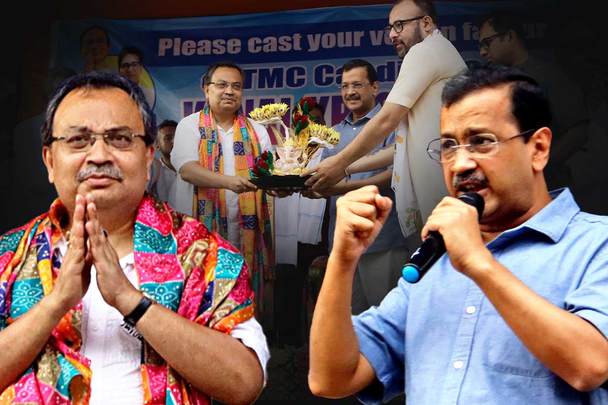 বেলেঘাটায় কুণাল ঘোষের সমর্থনে জনসভায় আপ সুপ্রিমো অরবিন্দ কেজরিওয়াল