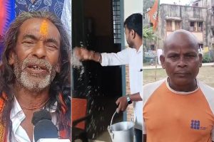 সরকার বদলাতেই শুদ্ধিকরণ! মাথা মুড়িয়ে প্রতিজ্ঞাপূরণ বিজেপি নেতা-কর্মীদের, পার্টি অফিস ধোয়া হল গঙ্গাজলে