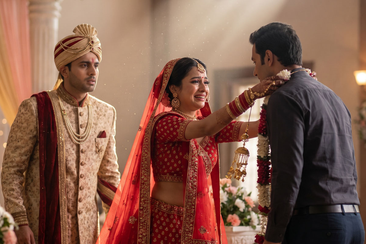 ছাদনাতলায় দাঁড়িয়ে বর, ছুটে গিয়ে প্রেমিকের গলায় মালা কনের! বিয়েবাড়িতে হুলুস্থুল