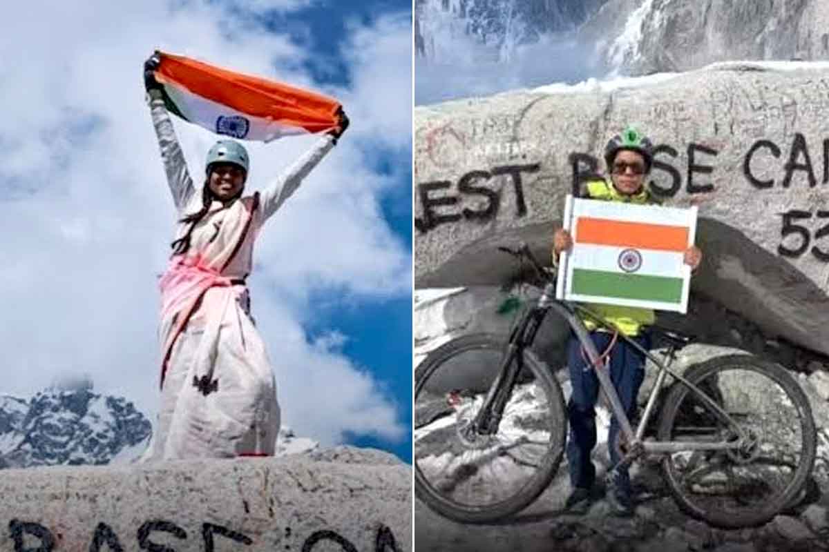 সাইকেল চালিয়ে কলকাতা থেকে এভারেস্ট বেস ক্যাম্পে শাড়ি পরে বঙ্গকন্যা!