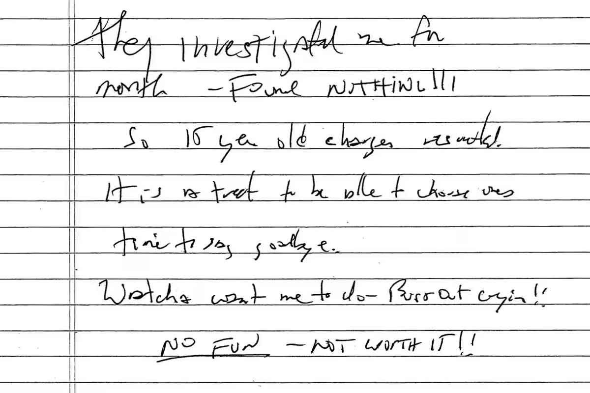 Seven years after Jeffrey Epstein’s jail death, his alleged suicide note is revealed