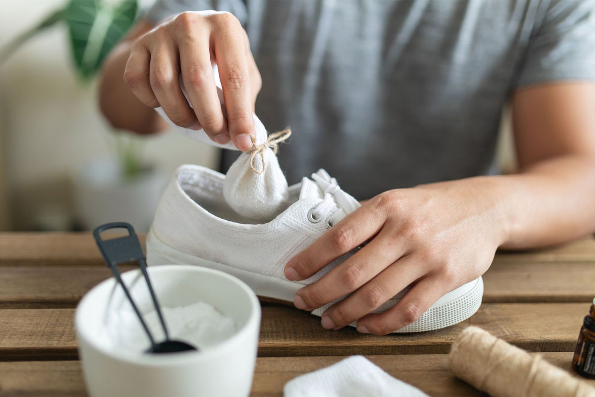 simple baking soda hack can help get rid of smelly shoes