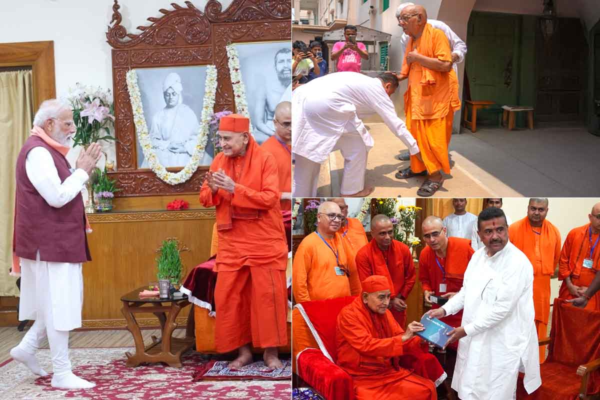 নমোর পথেই ‘অধ্যাত্মচর্চা’ শুভেন্দুর, মুখ্যমন্ত্রী হয়েই বেলুড় মঠে, প্রেসিডেন্ট মহারাজের পা ছুঁয়ে প্রণাম