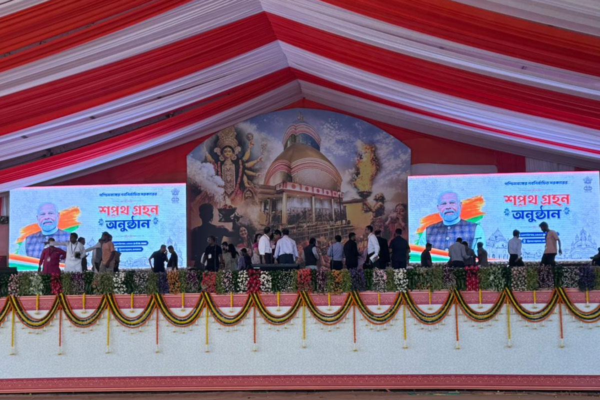 Stage for Suvendu Adhikari's Oath taking ceremony