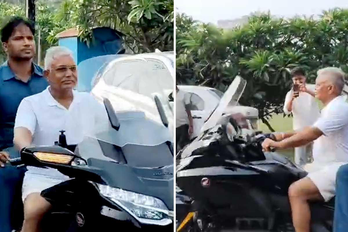 অন্য মেজাজে ‘দাবাং’ দিলীপ, ৫৩ লাখি বাইক চালিয়ে ঘুরলেন ইকো পার্কে!