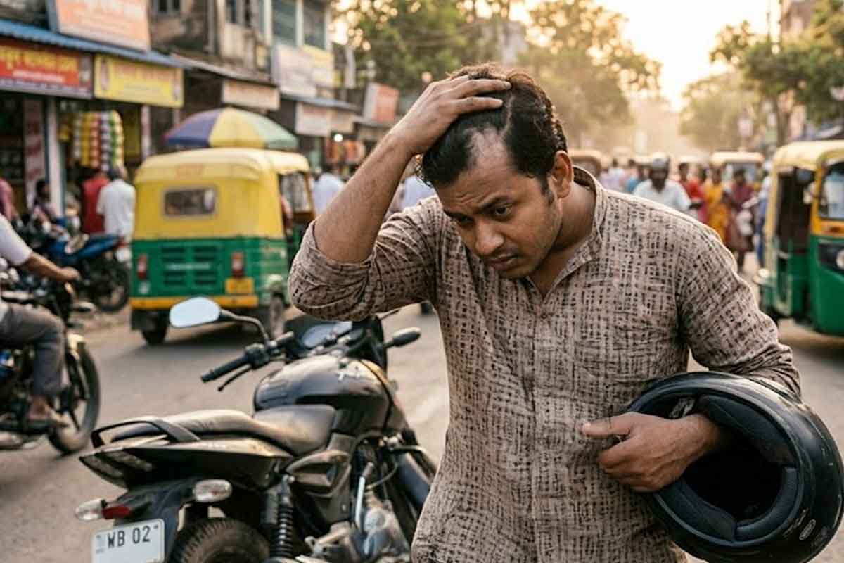 আইন মেনে মাথায় হেলমেট, চুল উঠে গিয়ে টাক পড়বে না তো! কী করবেন?
