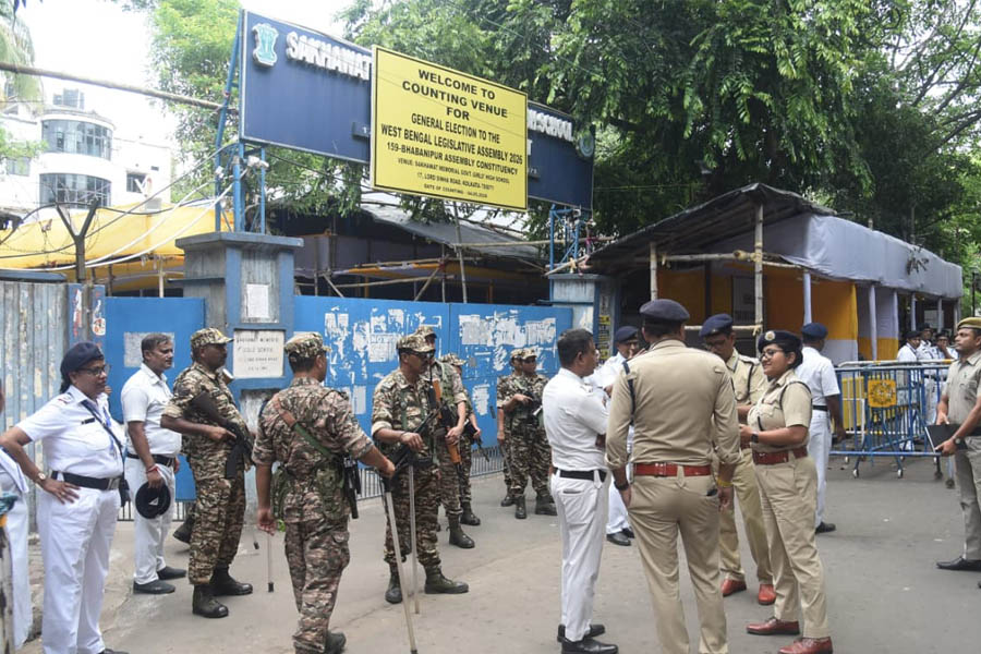 Bengal Election 2026: Police and army maintain tight security outside Shakhawat Memorial