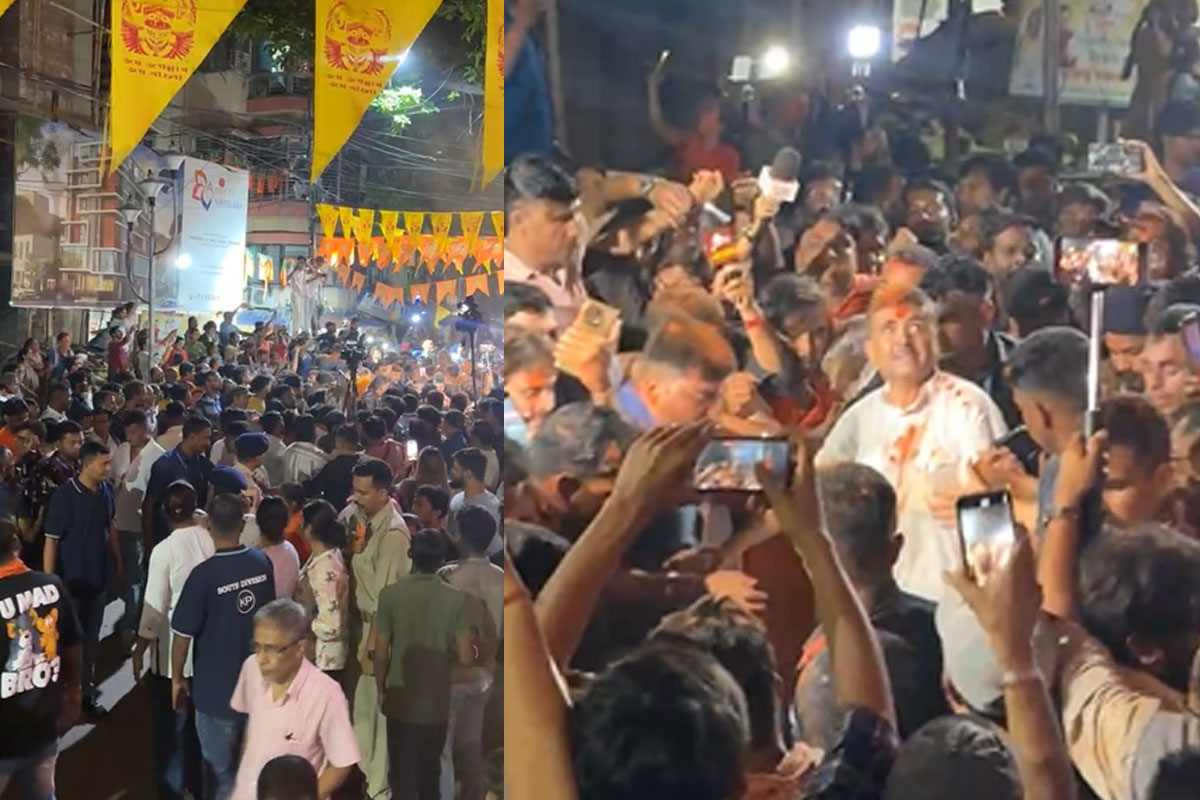 জয়ের পরদিনই ভবানীপুরে শুভেন্দু, অকালহোলিতে মাতলেন বিজেপি কর্মীরা
