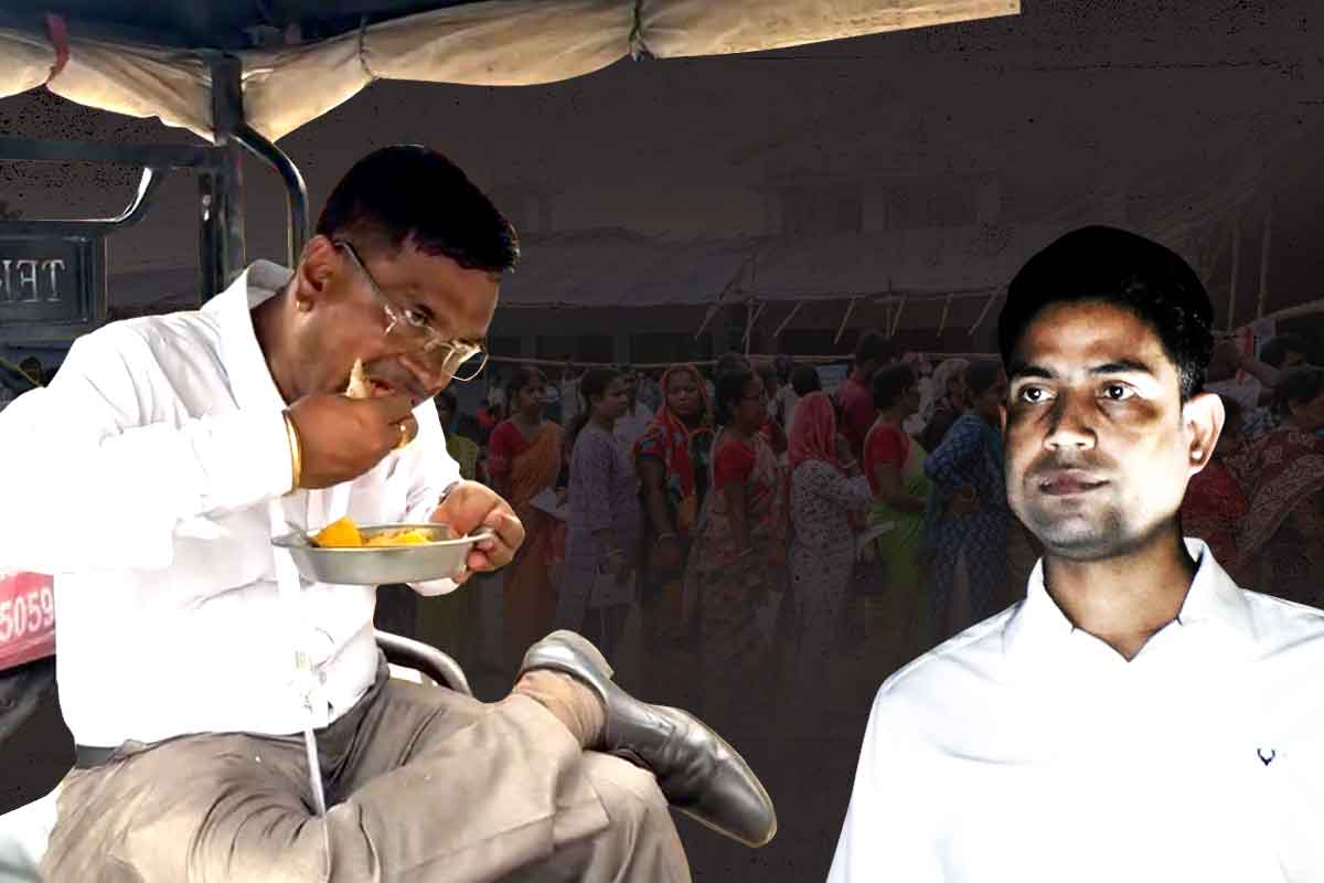 গর্তে জাহাঙ্গির, পুনর্নির্বাচনের দিন মুড়ি-ঘুগনিতে মজে বিজেপির দেবাংশু