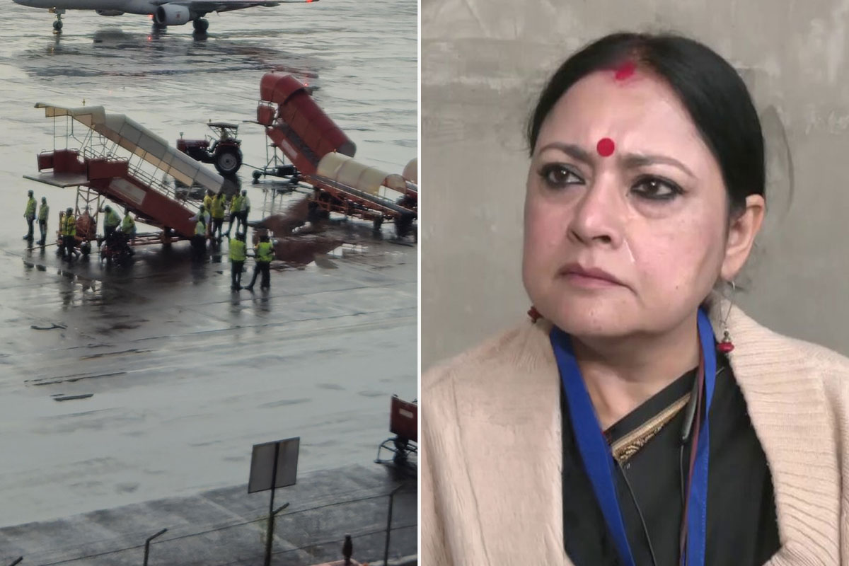 কলকাতা বিমানবন্দরে বাজ পড়ে আহত ২, জলমগ্ন শহর পরিদর্শনে মন্ত্রী অগ্নিমিত্রা