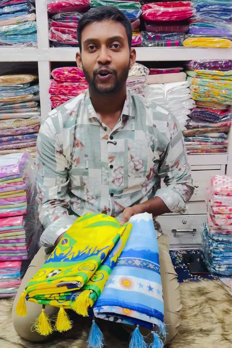FIFA World Cup 2026: The price of the Brazil Chanderi silk saree is 450 Rs.