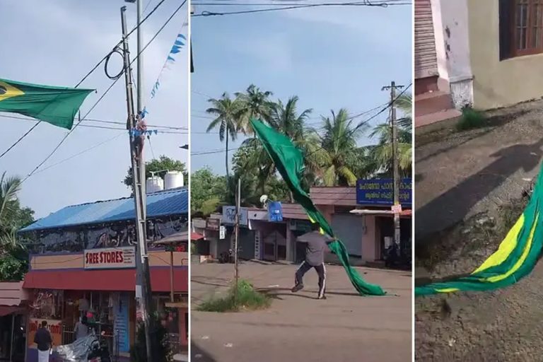 কেরলে ব্রাজিলের পতাকা ছিঁড়ে দিচ্ছে আরএসএস! অক্ষত আর্জেন্টিনার নীল-সাদা, কেন এই বিভেদ?