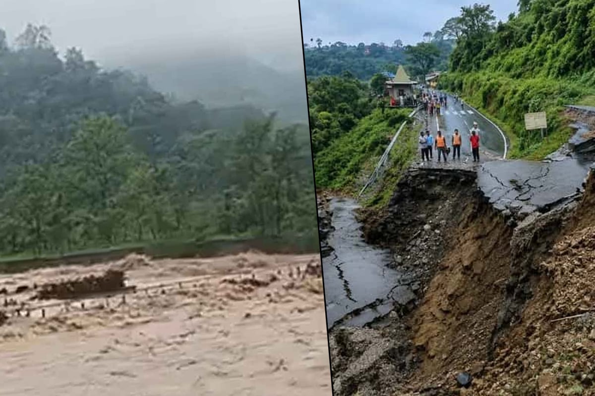 ক্রমশ বাড়ছে নদীর জলস্তর, ভেসেছে অস্থায়ী দুধিয়া সেতু, সড়কজুড়ে ধস, রইল দুর্যোগ বিধস্ত উত্তরবঙ্গের ছবি | sangbadpratidin