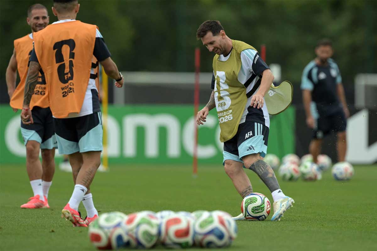 FIFA World Cup 2026: Lionel Messi at a practice session