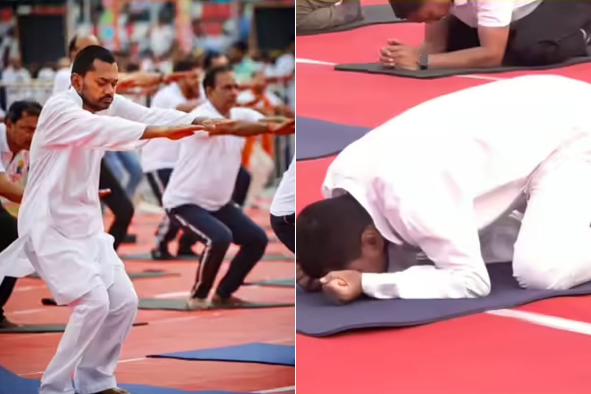 ‘দ্রুত অ্যাম্বুল্যান্স ডাকুন’, বিহারের স্বাস্থ্যমন্ত্রীর যোগা দেখে হেসে খুন নেটিজেনরা