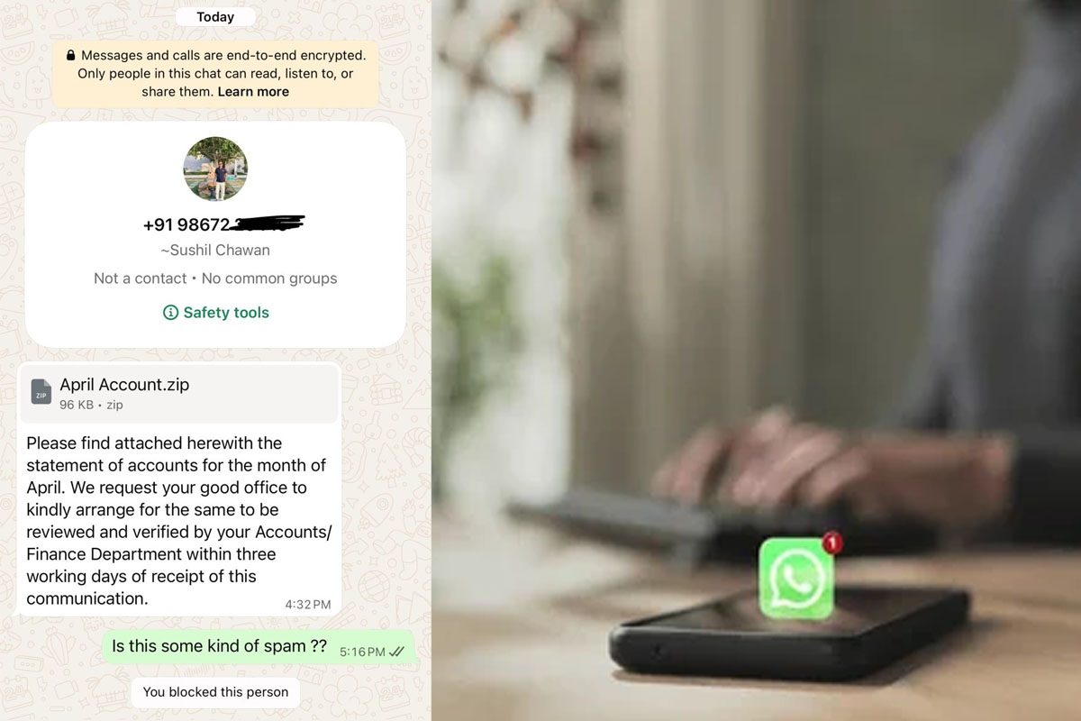 whatsapp boss scam zip file fraud