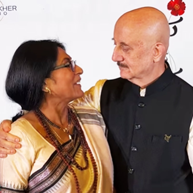 Anupam Kher shares a moment with actress Roopa Ganguly