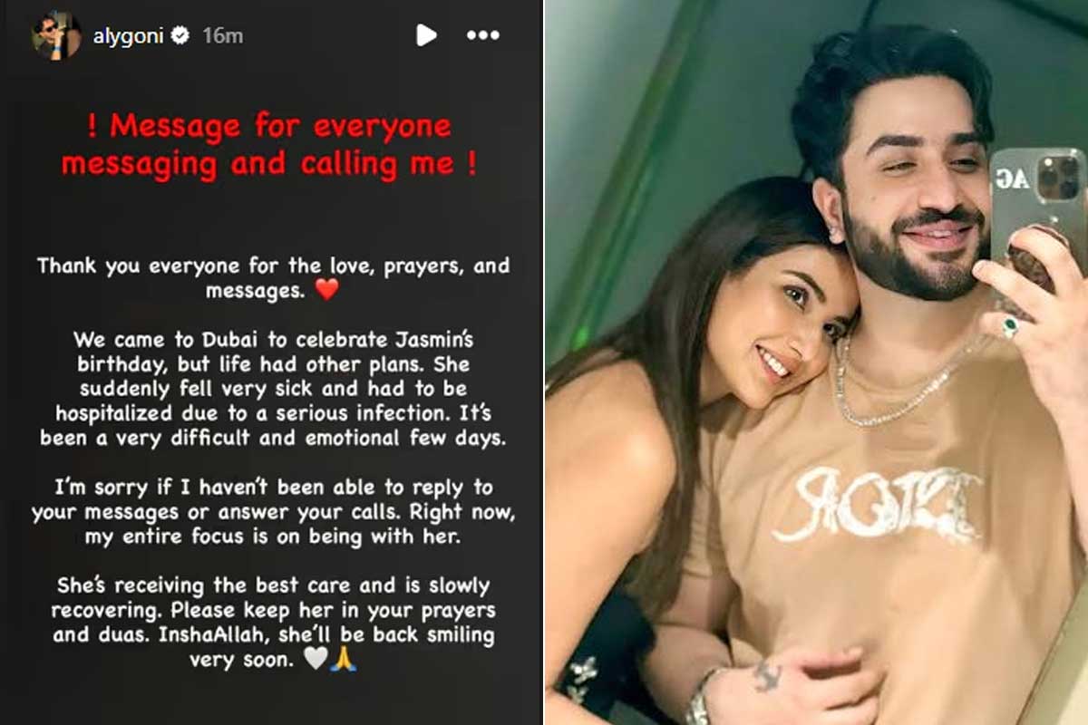 **Short image alt tag:**
Aly Goni shares a health update and birthday wish for Jasmin Bhasin
