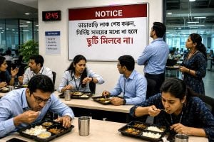 সময়ে লাঞ্চ শেষ না করলে মিলবে না ছুটি! সংস্থার ‘তাড়াতাড়ি খান’ নোটিস ঘিরে বিতর্কের ঝড়