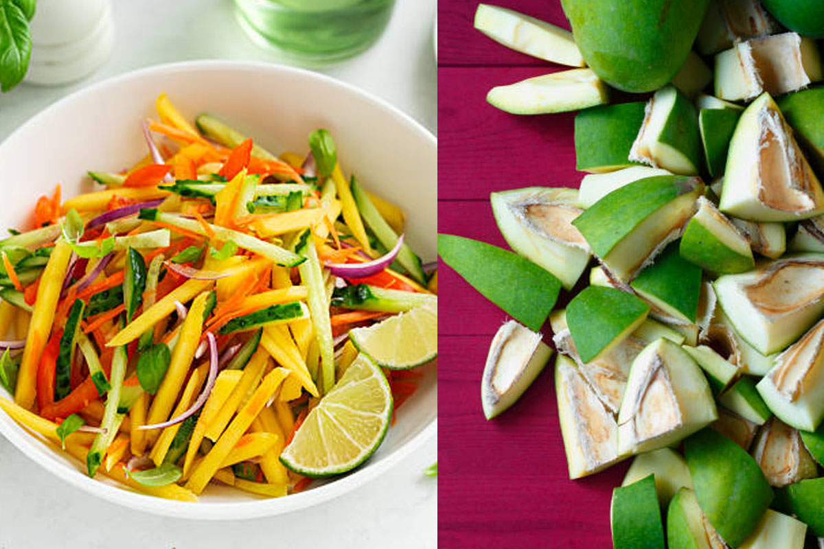 unique salad recipes with ripe and raw mango