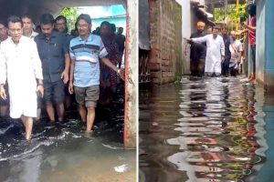 ‘এবার চামড়ার জুতো পরতে পারবেন’, প্লাবিত পথে দাঁড়িয়ে আশ্বাস বিধায়ক রুদ্রনীলের