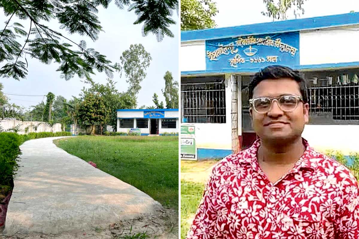 বহু জায়গায় দরবারেও মেলেনি! নিজের টাকায় পড়ুয়াদের জন্য পাকা রাস্তা নির্মাণ প্রধান শিক্ষকের