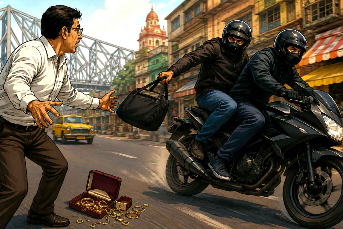 স্বর্ণ ব্যবসায়ীকে গুলি করে ব্যাগ হাতিয়ে পালাল দুষ্কৃতীরা, হাওড়ায় ফিল্মি কায়দায় ছিনতাই!