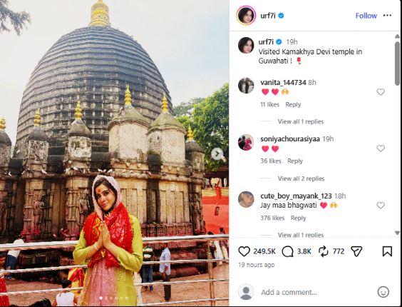 Urfi Javed visits Kamakhya Temple amid rumours