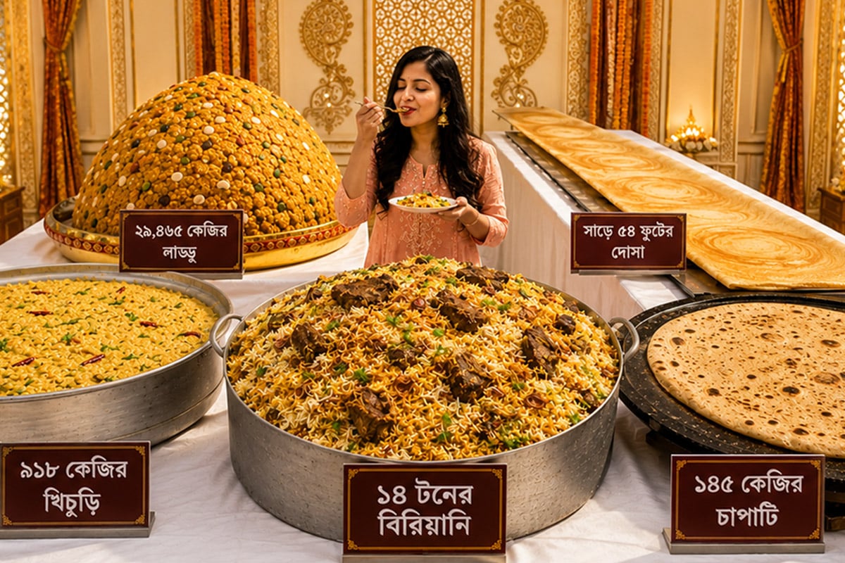 ৫৪ ফুটের দোসা, ১৪ টনের বিরিয়ানি! গিনেসবুকে নাম তোলা ভারতের এই ৬ ডিশ চেখেছেন?