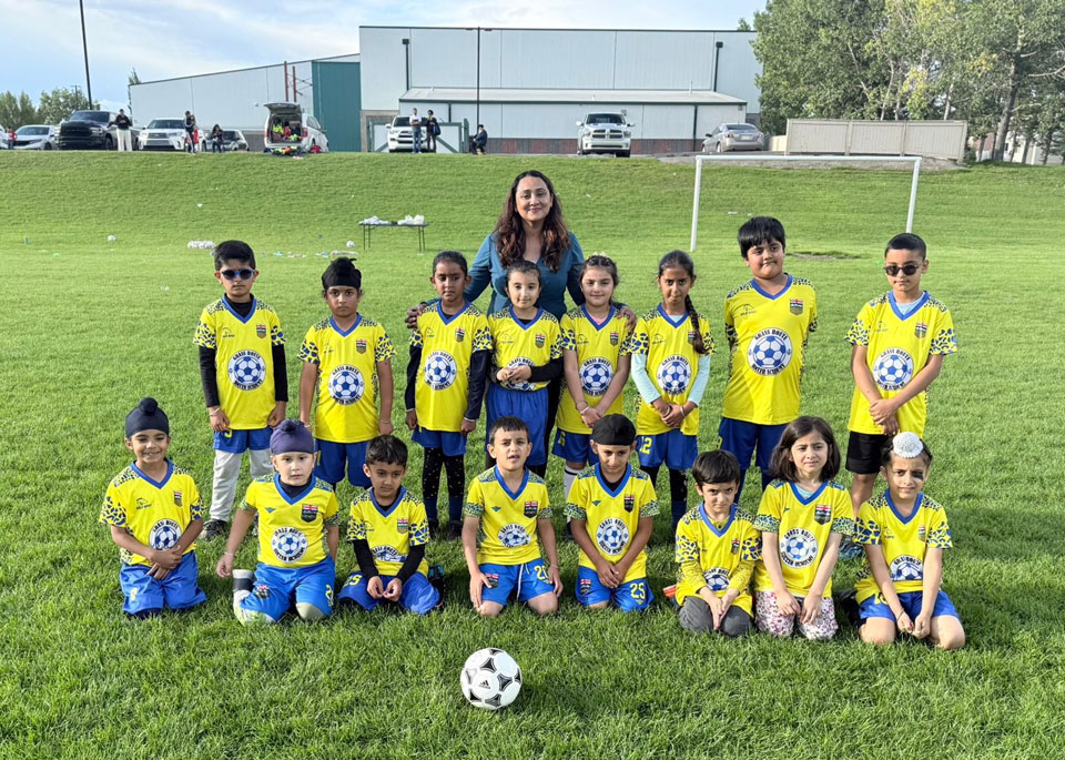 Wife of Gurwinder Singh at their football academy