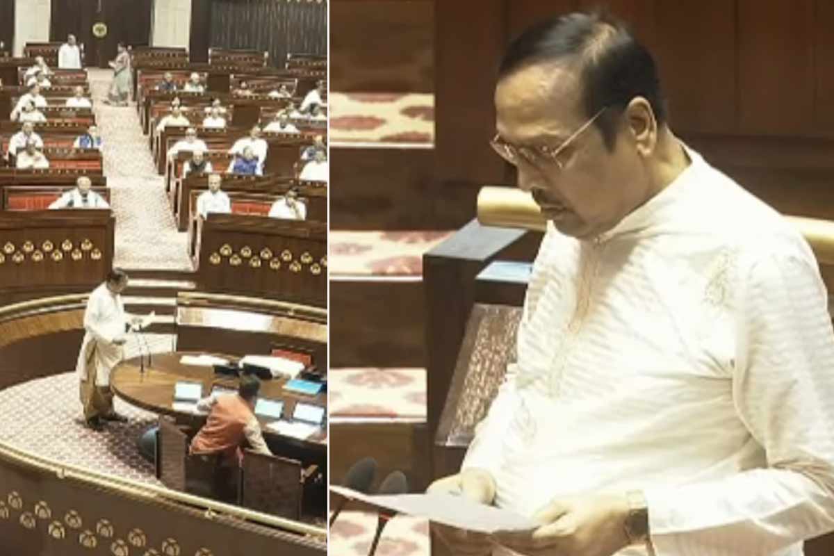 পরনে ঘি রঙা ধুতি-পাঞ্জাবি, রাজ্যসভায় বাংলায় শপথ বিজেপি সাংসদ সুখেন্দুশেখরের
