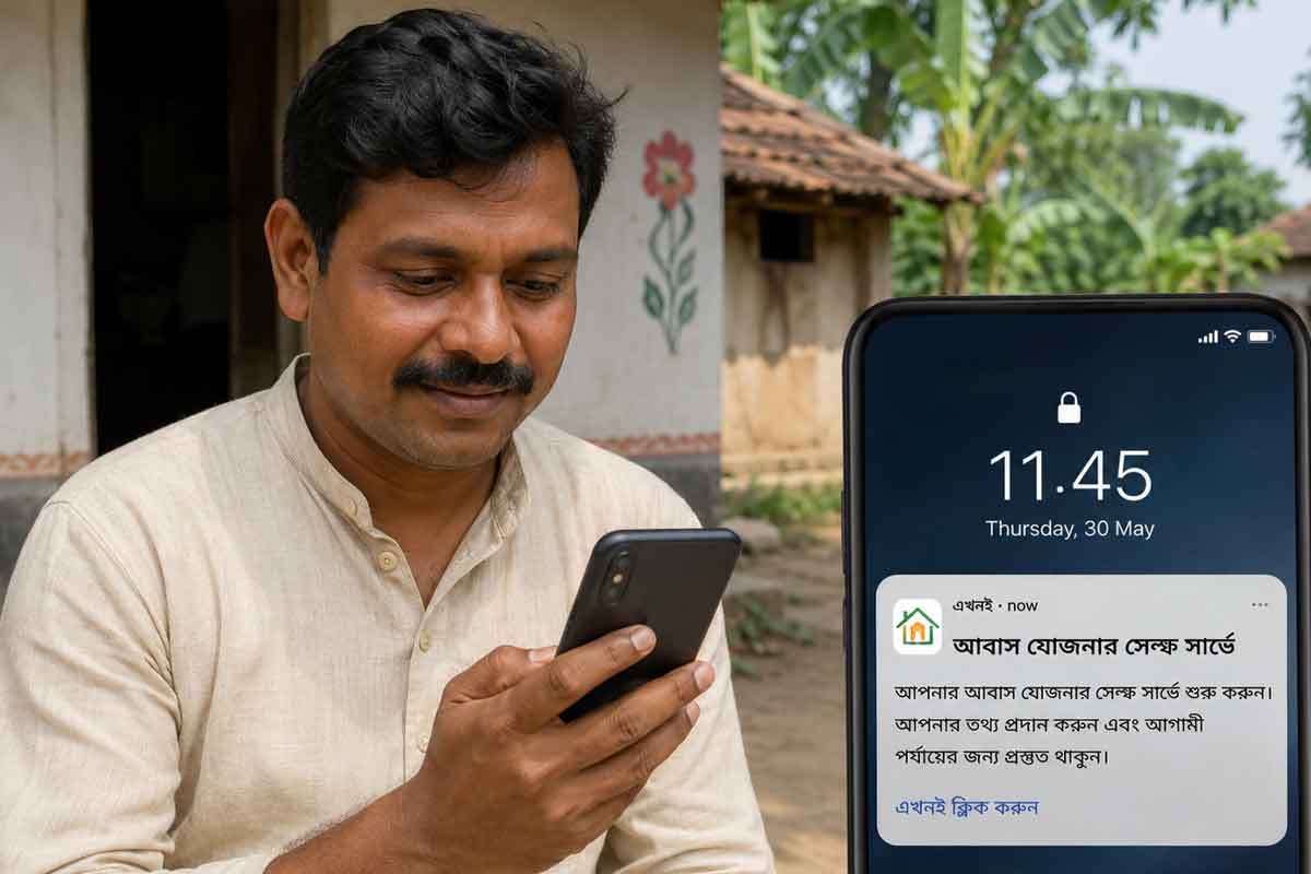 সরকারি অফিসে ঘোরার দিন শেষ! স্মার্টফোনেই হবে আবাস যোজনার ‘সেল্ফ সার্ভে’