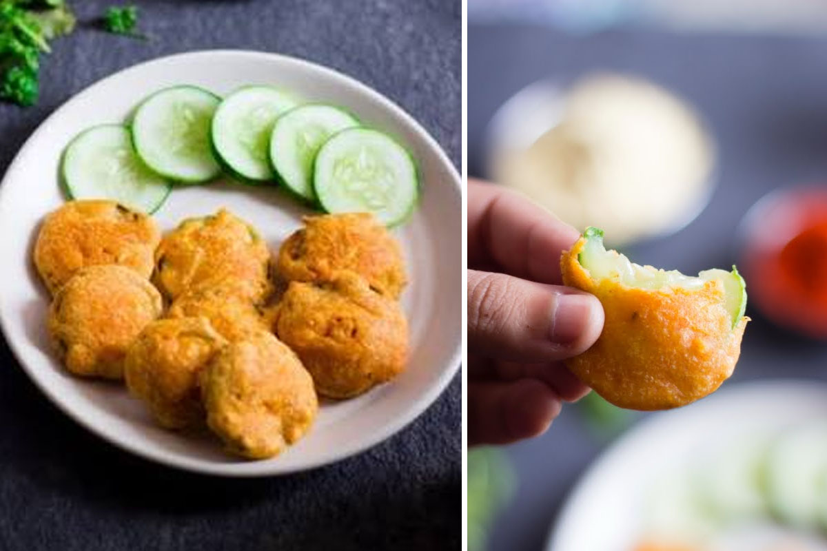Crispy cucumber pakoda for rainy days