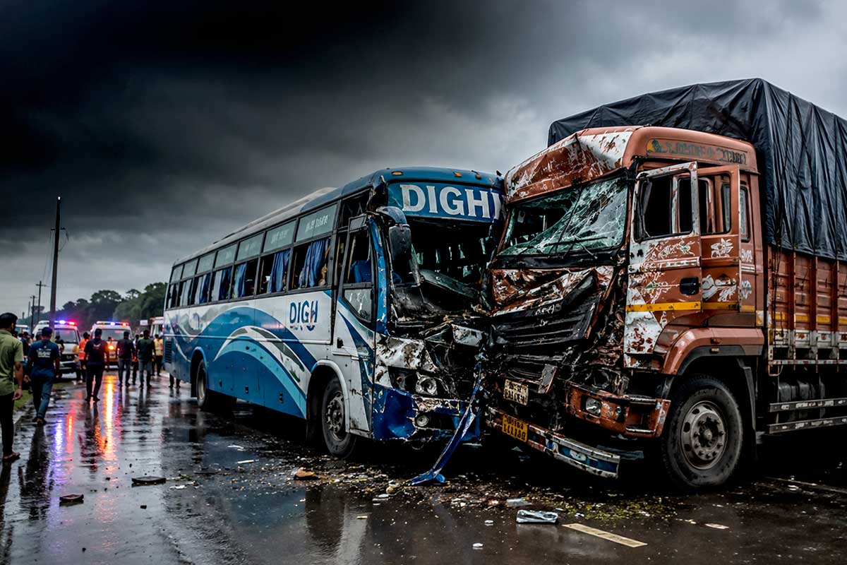 রথে দিঘা যাওয়ার পথে ভয়াবহ দুর্ঘটনা! দাঁড়িয়ে থাকা বাসে ধাক্কা লরির, মৃত ৪