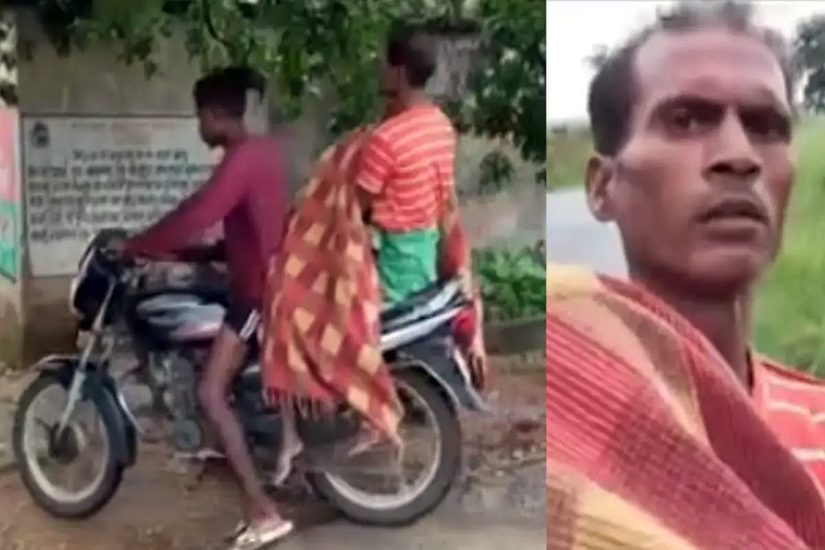 মেলেনি শববাহী গাড়ি, স্ত্রীর দেহ বাইকে বেঁধে শ্মশানের পথে স্বামী, অমানবিক ছবি ওড়িশায়