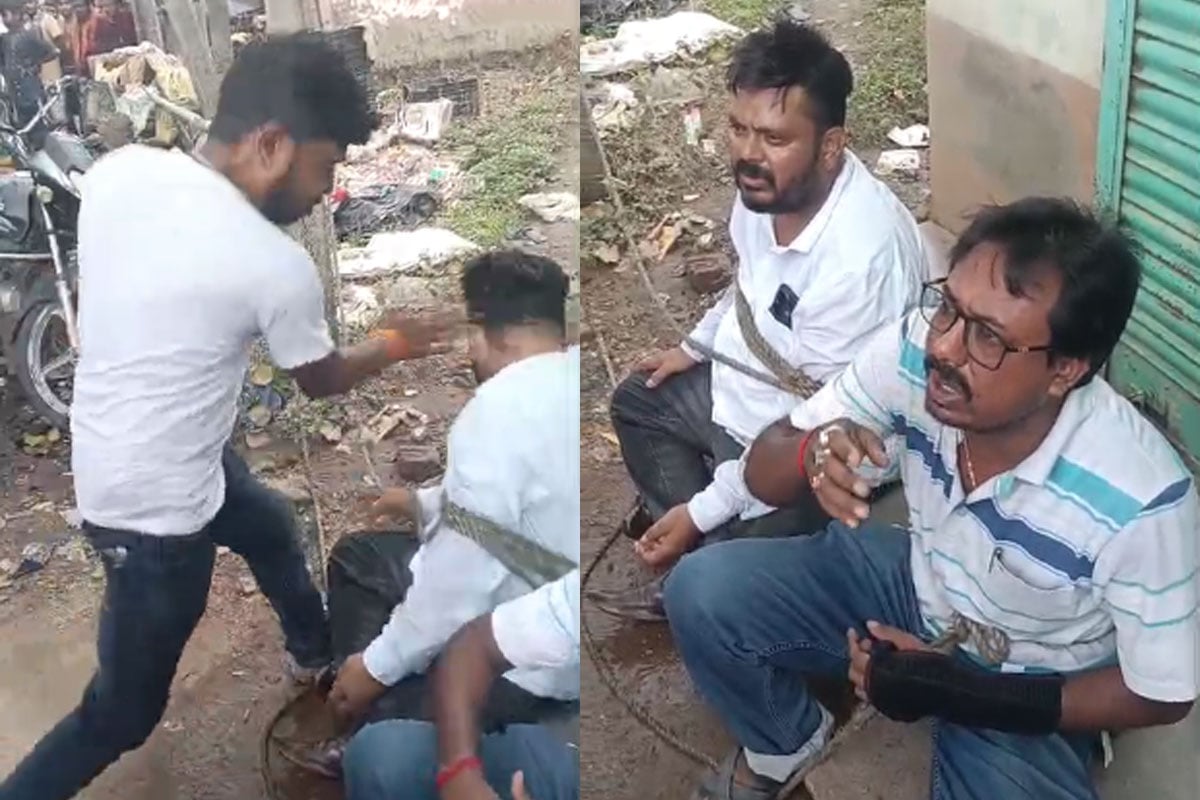 নাবালিকাকে তুলে নিয়ে যাওয়ার হুমকি, খুনের চেষ্টা! প্রধানকে ল্যাম্পপোস্টে বেঁধে চড়-থাপ্পড় জনতার