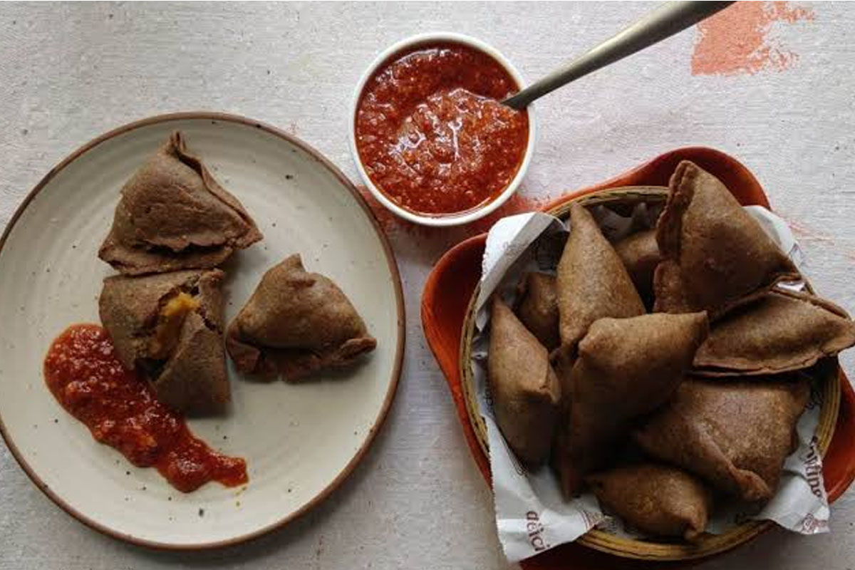 healthy ragi samosa recipe no maida used