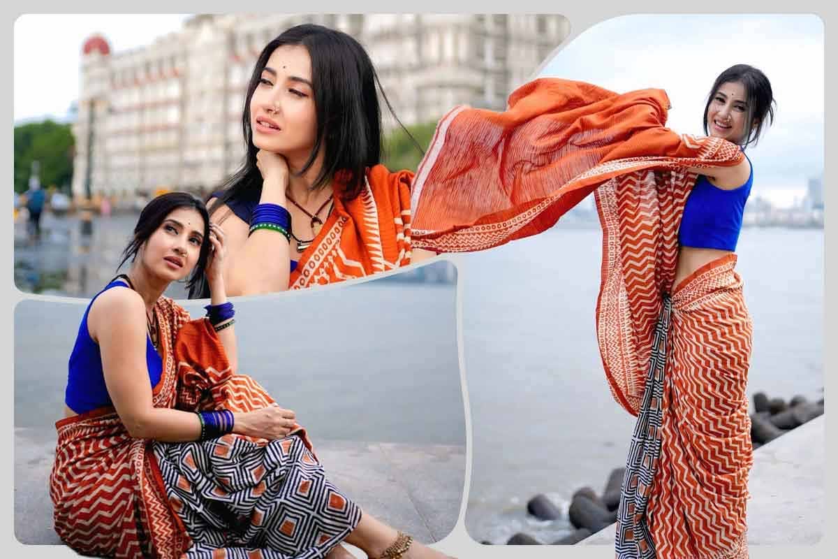 বৃষ্টিস্নাত মহানগরীতে মায়াবী মনামী, আঁচল উড়িয়ে বললেন, ‘প্রথমবার তোমায়…’