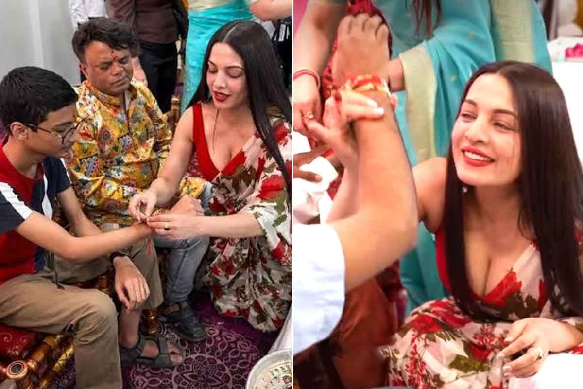 ‘ক্লিভেজ’ প্রদর্শনই আসল? রাখির ফ্যাশনে হিন্দু ভাবাবেগে আঘাতের অভিযোগ সেলিনা জেটলির বিরুদ্ধে