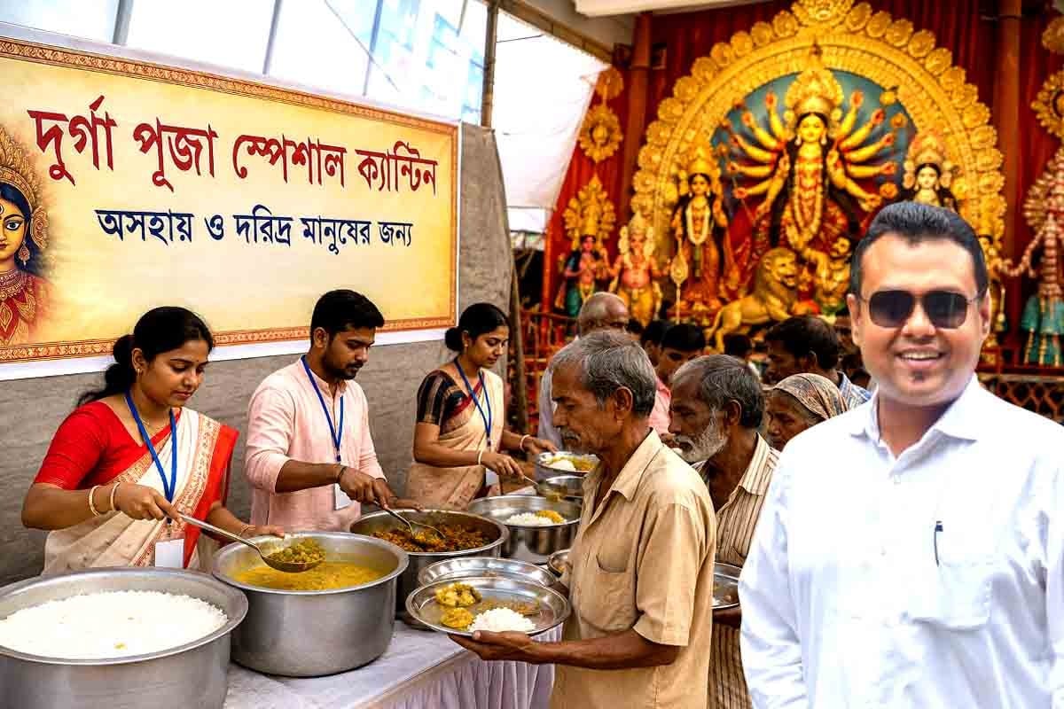 পুজোর চারদিন ‘স্পেশাল ক্যান্টিন’, দরিদ্রদের মুখে হাসি ফোটাতে বিশেষ উদ্যোগ কৌস্তভের