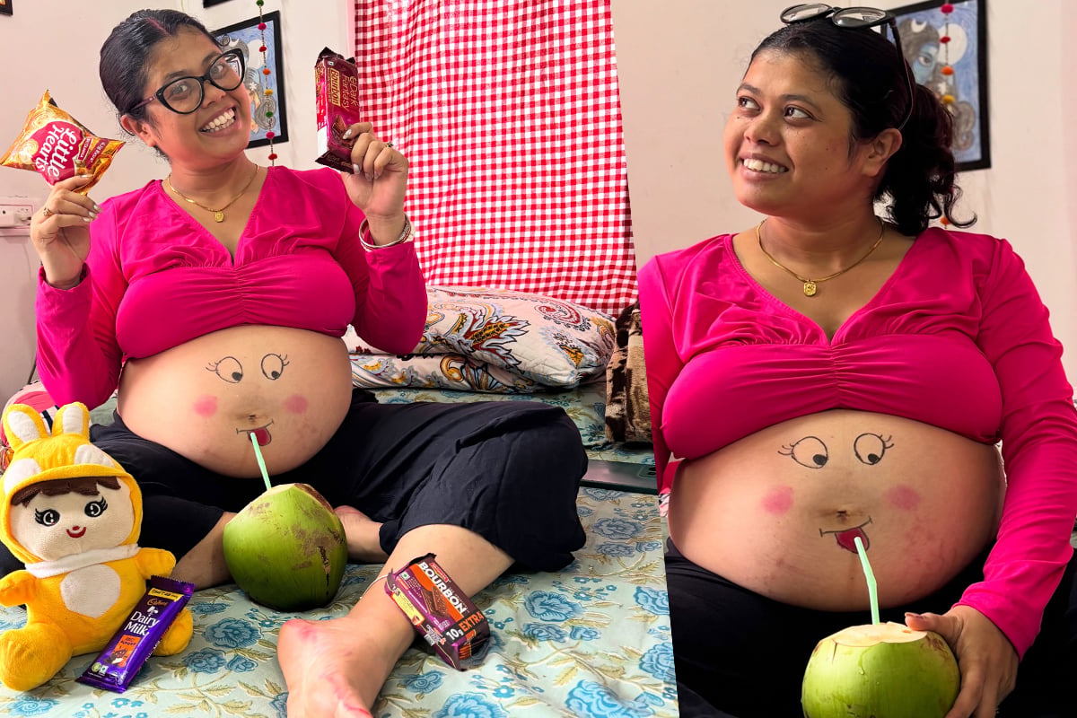 অন্তঃসত্ত্বার পেটে ‘সন্তানের মুখ’, খাচ্ছে ডাব! কমেন্টে হবু মাকে ডাক্তার দেখানোর পরামর্শ নেটদুনিয়ার
